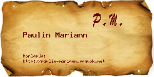 Paulin Mariann névjegykártya