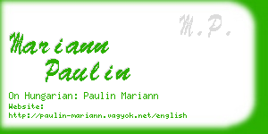 mariann paulin business card